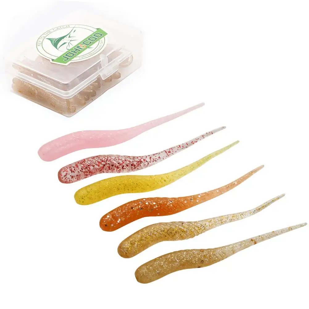 

20pcs/box Fishing Lure 4cm 0.34g Soft Micro-bait Artificial Bionic Noodle Worm Shaped Plastic Baits