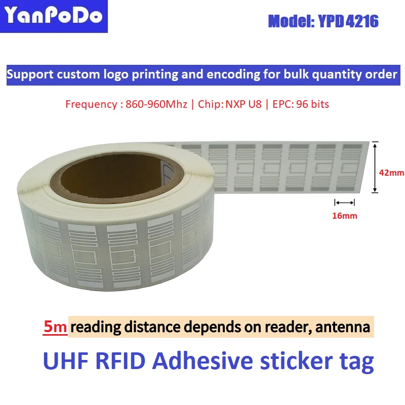 

YANPODO U8 wet inlay RFID наклейка