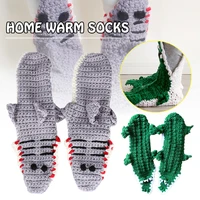 christmas knitted warm socks crocodile shark knitted socks creative floor animal sock cute hosiery home winter warm accessories