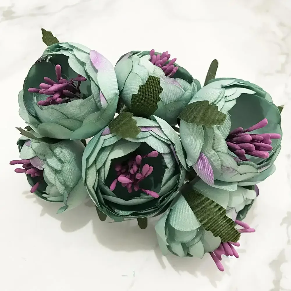 Искусственные цветы смешанные синие 6/10/12 шт