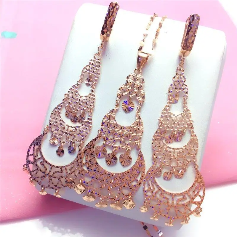 

Jewelry Pure Russian Purple Gold Rose Gold Shiny Chinese Style Pendant Earrings Silver Jewelry Luxury