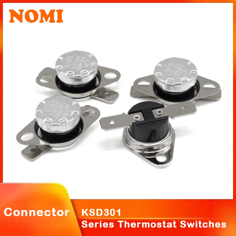 2~50pcs KSD301 Switch Normally Open/Close 10A 250V 40-135 Degree Bakelite KSD-301 Temperature Switches Thermostat Sensor