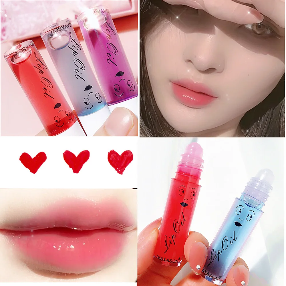 

Matte Lipstick for Lips Fresh Fruit Roll-on Oil Lip Balm Moisturizer Mirror Lip Gloss Long Lasting Hydrating Tint Makeup Tools