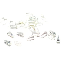 50pcs silver plated snap charmssmooth plain diy accessories buckle melon seed bucklenecklace pendant buckle clip 8 7mm