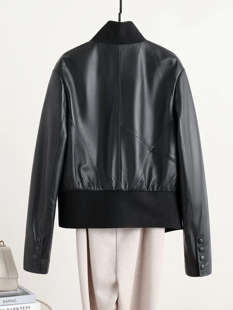 2022 New Women Leather Jacket Genuine Leather Jacket Fashion Sheepskin Coat S14