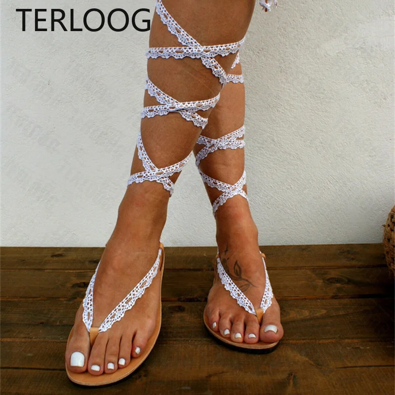 

Mesh Lace Sexy Women Sandals Flats Slippers 2022 Summer Casual Designer Slides Fashion Flip Flops Ankle Strap Women Shoes Lady