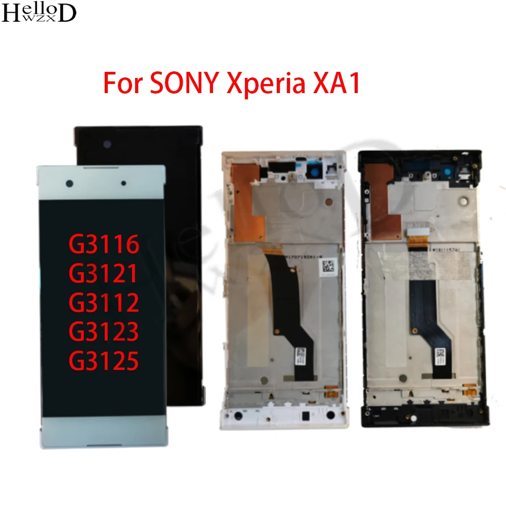 

Оригинальный Полный экран для SONY Xperia XA1, G3116, G3121, G3112, G3123, G3125 ЖК-дисплей с рамкой и дигитайзером сенсорного экрана в сборе