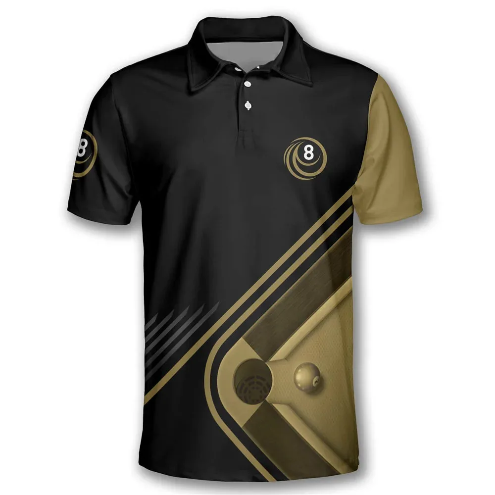 

Футболка-поло мужская с 3D-принтом, бильярдная рубашка-поло, уличная одежда в стиле Харадзюку, летние топы с коротким рукавом, футболка для фитнеса, унисекс