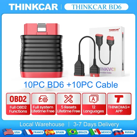 10 шт. Thinkcar BD6 OBD2 сканер 5 сбросов пожизненное бесплатное обновление диагностический считыватель кодов 2024 автомобильные инструменты против Thinkdiag Mini