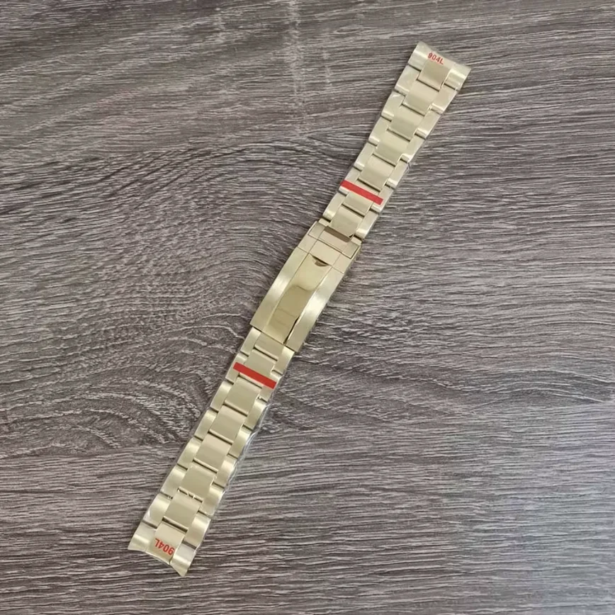 39MM Watch Case + Strap Watch Accessories Gold Steel Case Black Ring Mouth Sapphire Glass Only for VK63 Movement