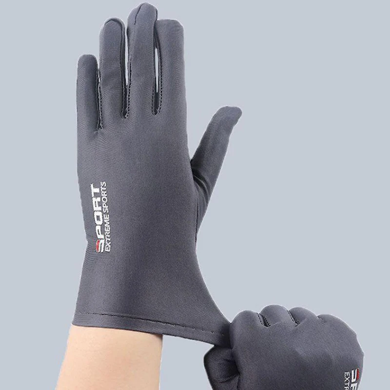 

Summer Gloves Men Ice Silk Sun Proction Driving Glove Fishing Gloves Breathable Cycling Hiking Glove Full Finger Gloves