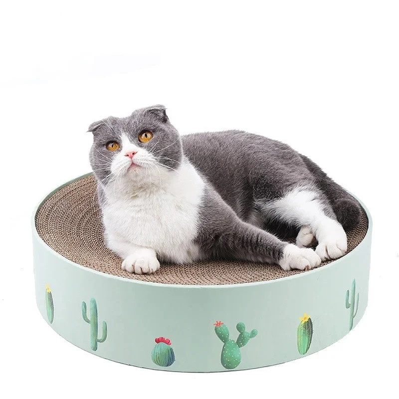 

Pet Product Orrugated Paper Cardboard Cat Catnip Scratcher Board Nail Scraper Mat Kitten Lounge Cats Scratching Pad Rest Bed Toy