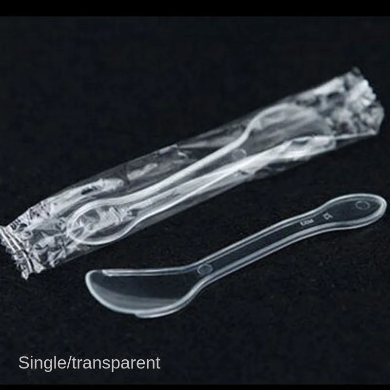 

100/500/1000 PCS Disposable Spoons Plastic PP Made Eco-friendly Stocked Individually Wrapped Ice Cream Spoons