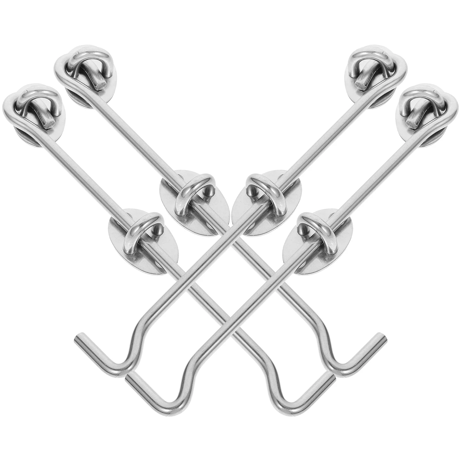 

4pcs Hook And Eye Latch 8 Inch Cabin Hook Latch Closet Door Latch Lock Accessory