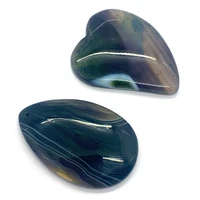 marquise shape striped agate water drop pendants set natural stone for jewelry diy making necklace accessory round agate pendant