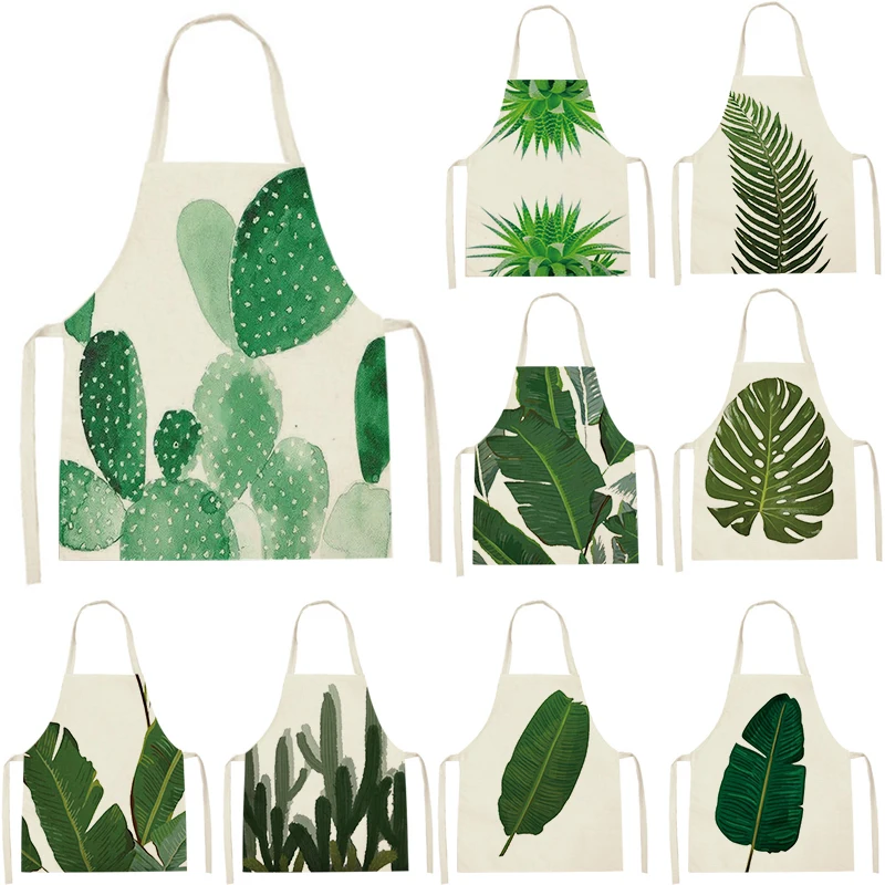 

Green Plant Leaf Apron Custom Apron Aprons for Woman Apron for Men Kid Apron Cooking Accessories Kitchen Apron Baking Mats Apron