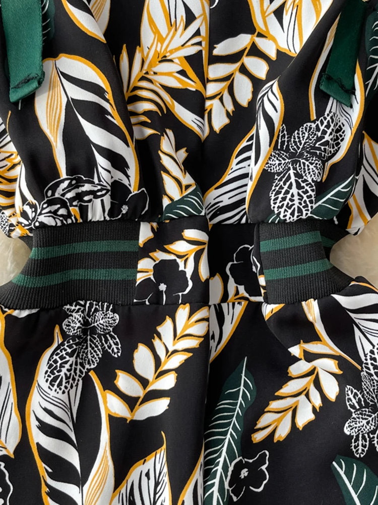 New Women Fashion Printed Sleeveless Jumpsuit Wide Leg Pants Elastic Waist Backless Female Casual Holiday Jumpsuits