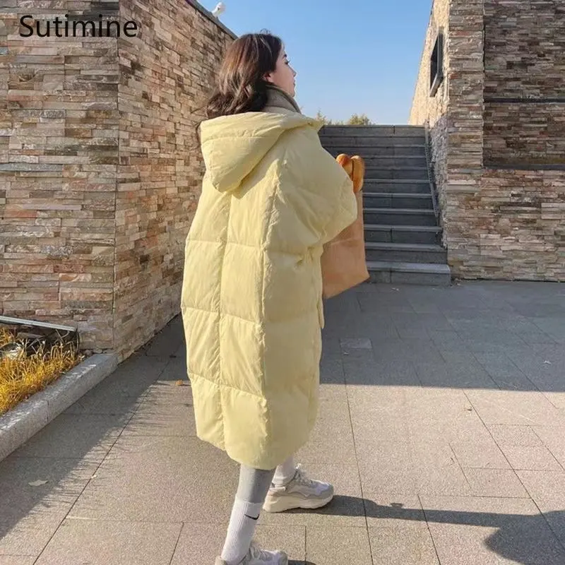 Down Cotton Jacket Women's Korean Loose Cotton Jacket Thickened Thermal Coat Winter Coat for Women Casual Hooded Coat Women