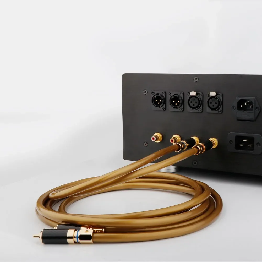 Высококачественная пара HI Fi RCA-кабель Hi-Fi Preffair X421 с разъемом RCA из углеродного