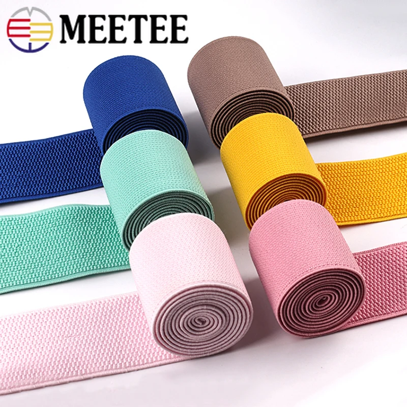

2/4Meters 6cm Colorful Elastic Band for Clothes Bags Decoration Strap Rubber Bands Stretch Webbing Belt DIY Sewing Accessories