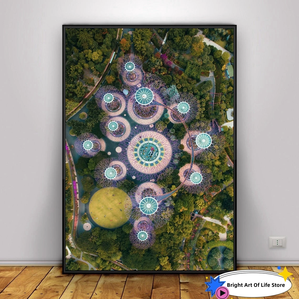 Печать садов Сингапура плакат сада залива аэрофотография из художественный |