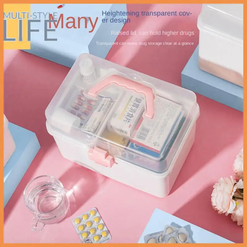 

Pp Material Durable Kit Portable Portable Medicine Box Built-in Removable Unbreakable Large Capacity Medicine Box 1pc