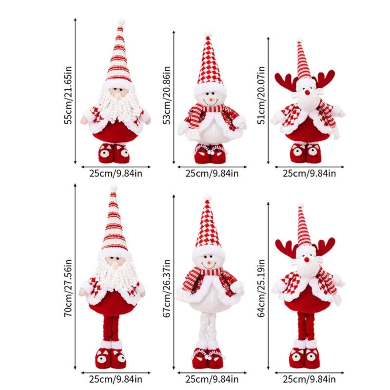 KX4B Рождественская фигурка Санта-Снеговика с оленем стоящая плюшевая кукла