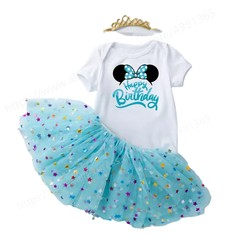 

1 Year Birthday Dress for Girls with Headband Birthday Halloween Christmas Party Outfits Dance Princess Tutu Costumes