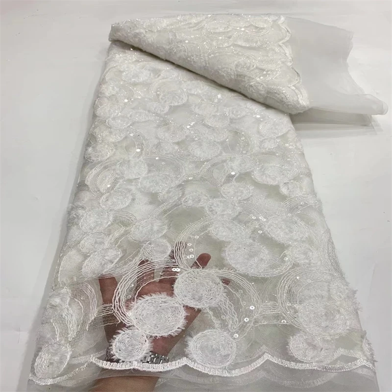 

Белая кружевная ткань для жениха в африканском стиле 2022, высококачественные блестки, кружевная вышивка, французская сетчатая кружевная ткань с жемчугом в нигерийском стиле