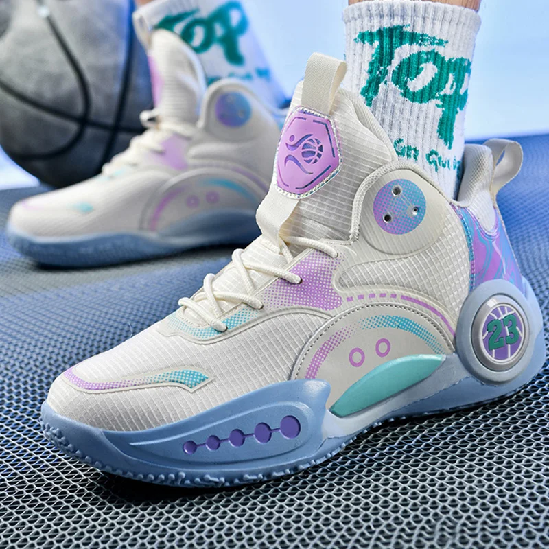 High Quality Men's Sneakers New Hot Selling Mesh Breathable Casual Shoes Professional Anti Slip Thick Soled Men Basketball