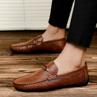 2022 mens shoes casual fashion peas shoes genuine leather men loafers moccasins slip on mens flats male driving shoe