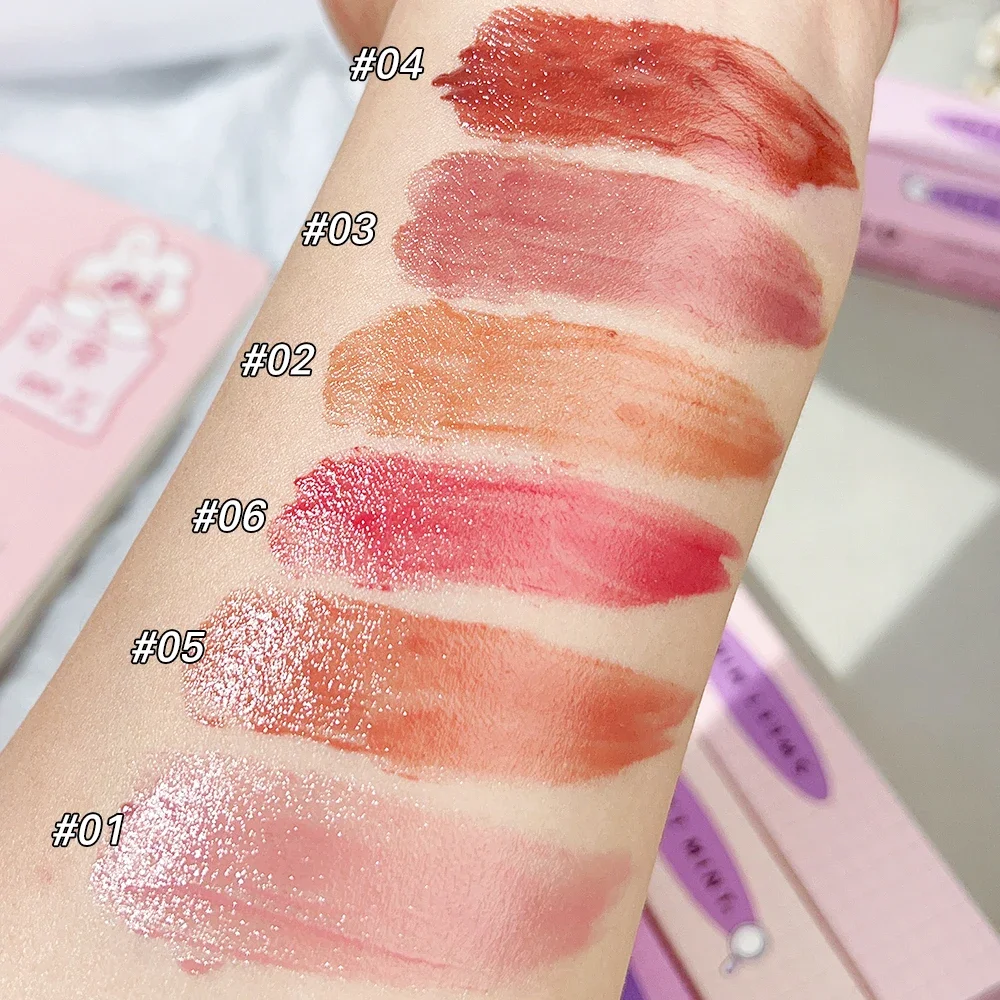 Водостойкая желеобразная зеркальная губная помада в форме сердца ручка