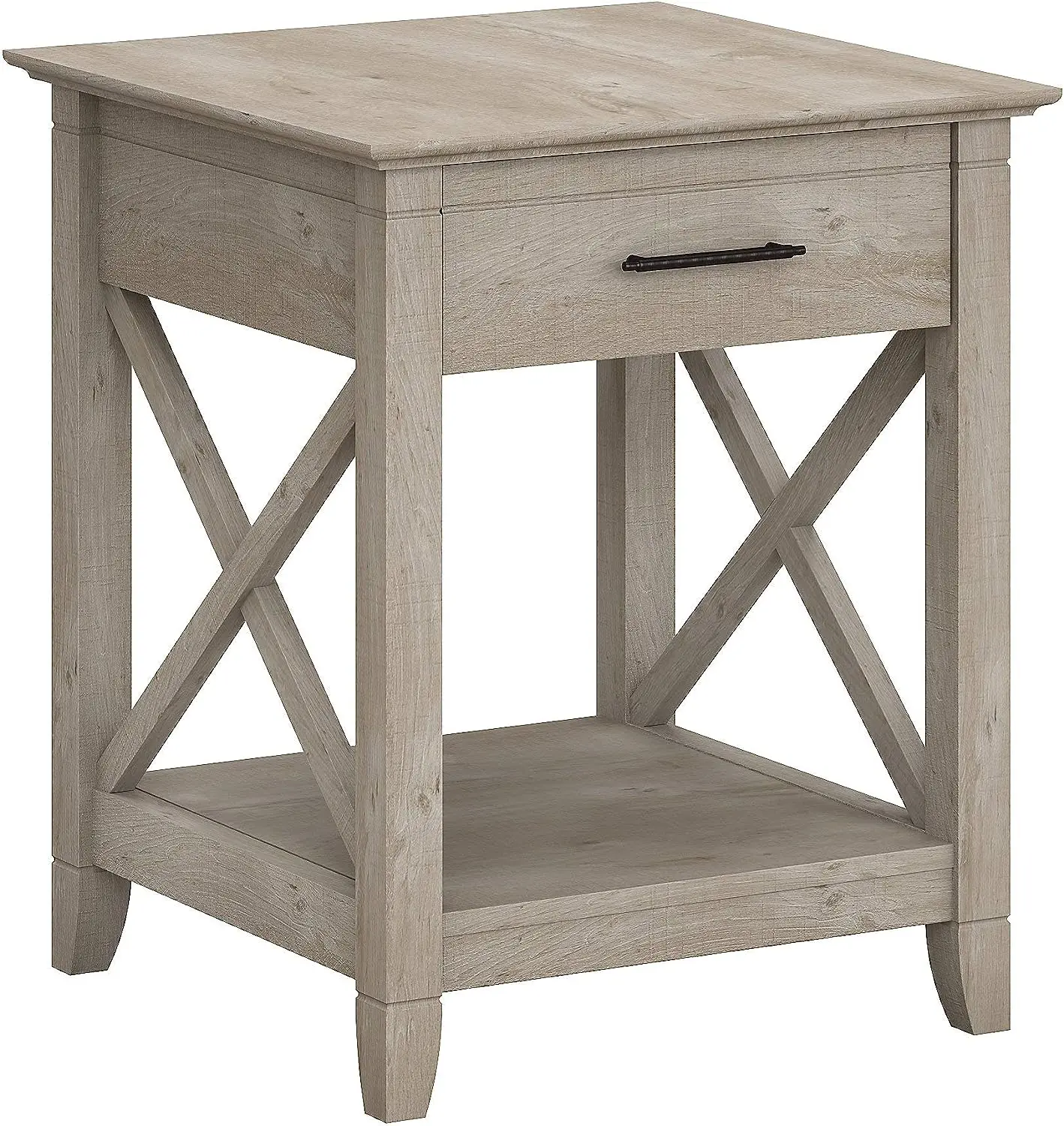 

West End Table with Storage, Washed Gray 20 in x 20 in x 24 in Small end table Mesas Table top Tea table Small coffee table End