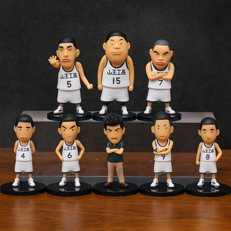 

8pcs/set SLAM DUNK Akita SANNOH Eiji Sawakita Masashi Kawata Figure Models Desktop Ornaments Toys Gift