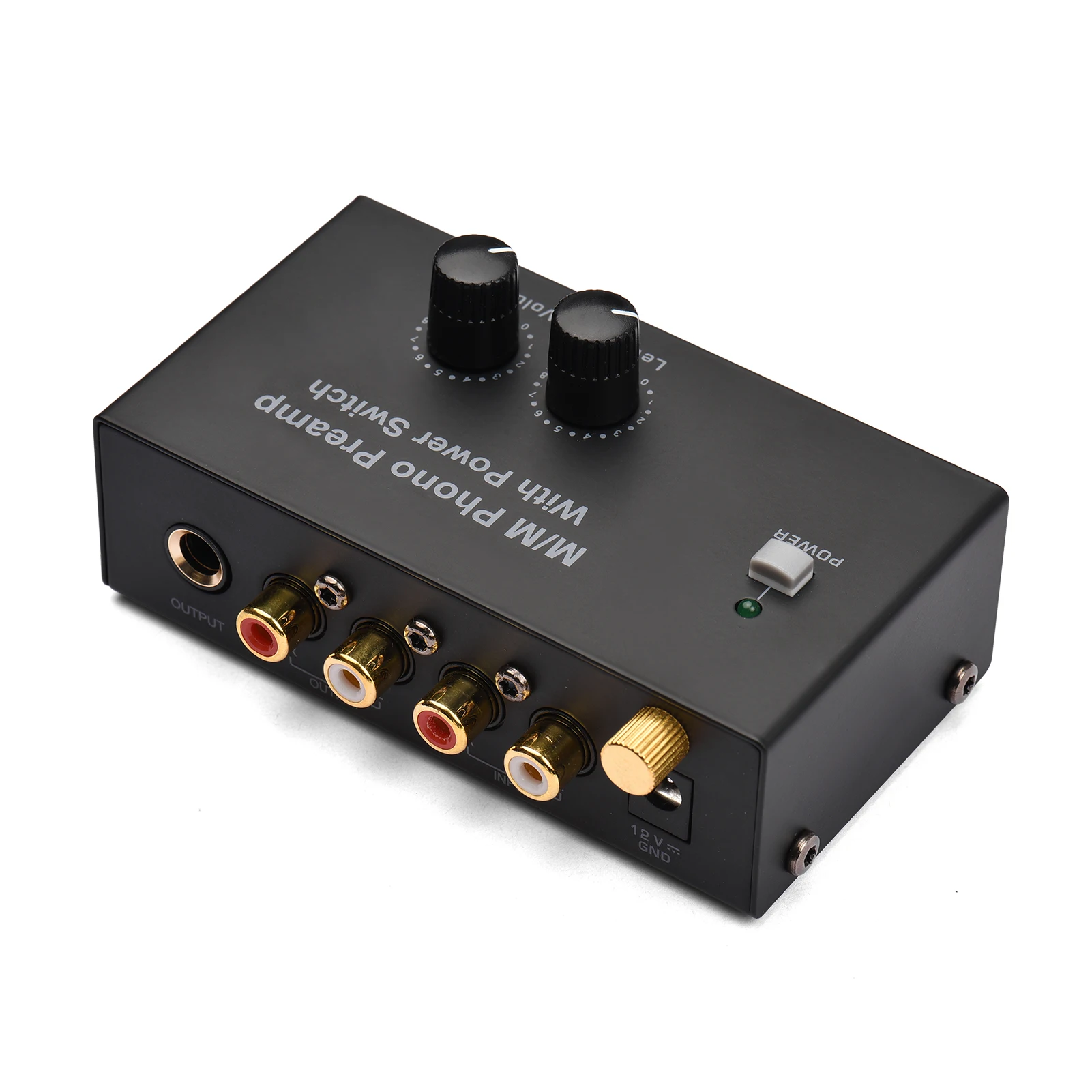 

M/M Phono Preamp with Power Switch Audio Amp Ultra-compact Phono Preamplifier Turntable Preamp with RCA 1/4-inch TRS Interface