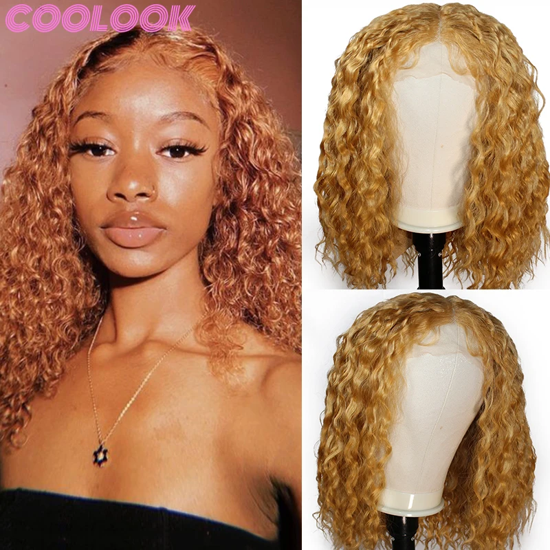 

Natural Blonde Wave Lace Front Wigs for Afro Women 18 Inch Long Water Wave T Lace Wig Honey Golden Ocean Wave Synthetic Lace Wig