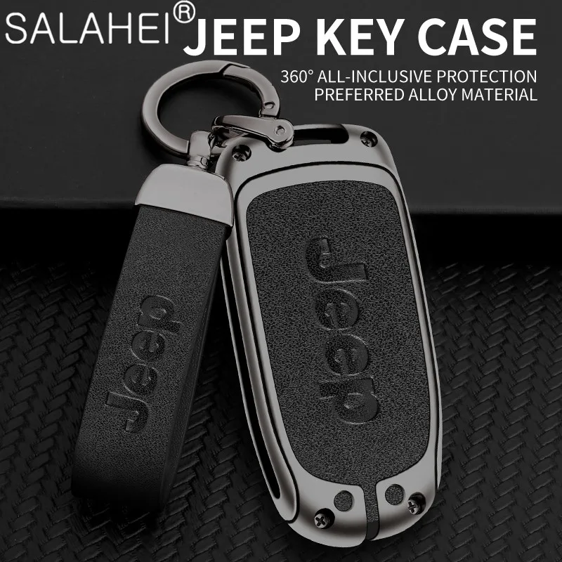 

Metal Car Key Cover Case Holder Key Bag Shell For Jeep Renegade Wrangler Patriot Grand Cherokee Compass Liberty WK2 KL Accessory