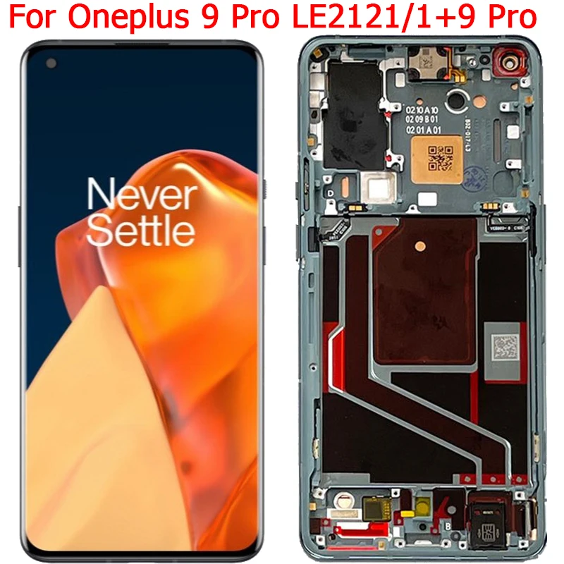 Оригинальный ЖК-дисплей 1 + 9Pro для Oneplus 9 Pro, ЖК-экран с рамкой 6,7 дюйма, сенсорный ЖК-экран для Oneplus 9Pro LE2121, LE2123, LE2125