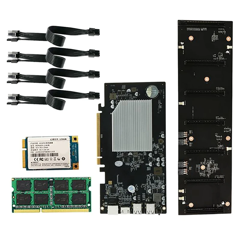

Семейная материнская плата для майнинга BTC с 128G SSD + 8G DDR3 RAM + 4x6 контактов до 8 контактов шнур питания 6x PCIe графический слот 70 мм DDR3 DIMM
