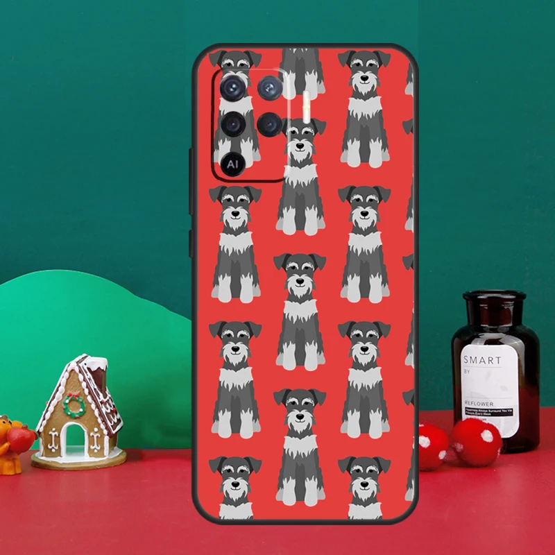 Мультяшная собака шнауцера для OPPO A96 A76 A16 A17 A57 A77 A15 A52 A72 A5 A9 A53 A91 A79 A58 A78 A98 A94 A74 A54