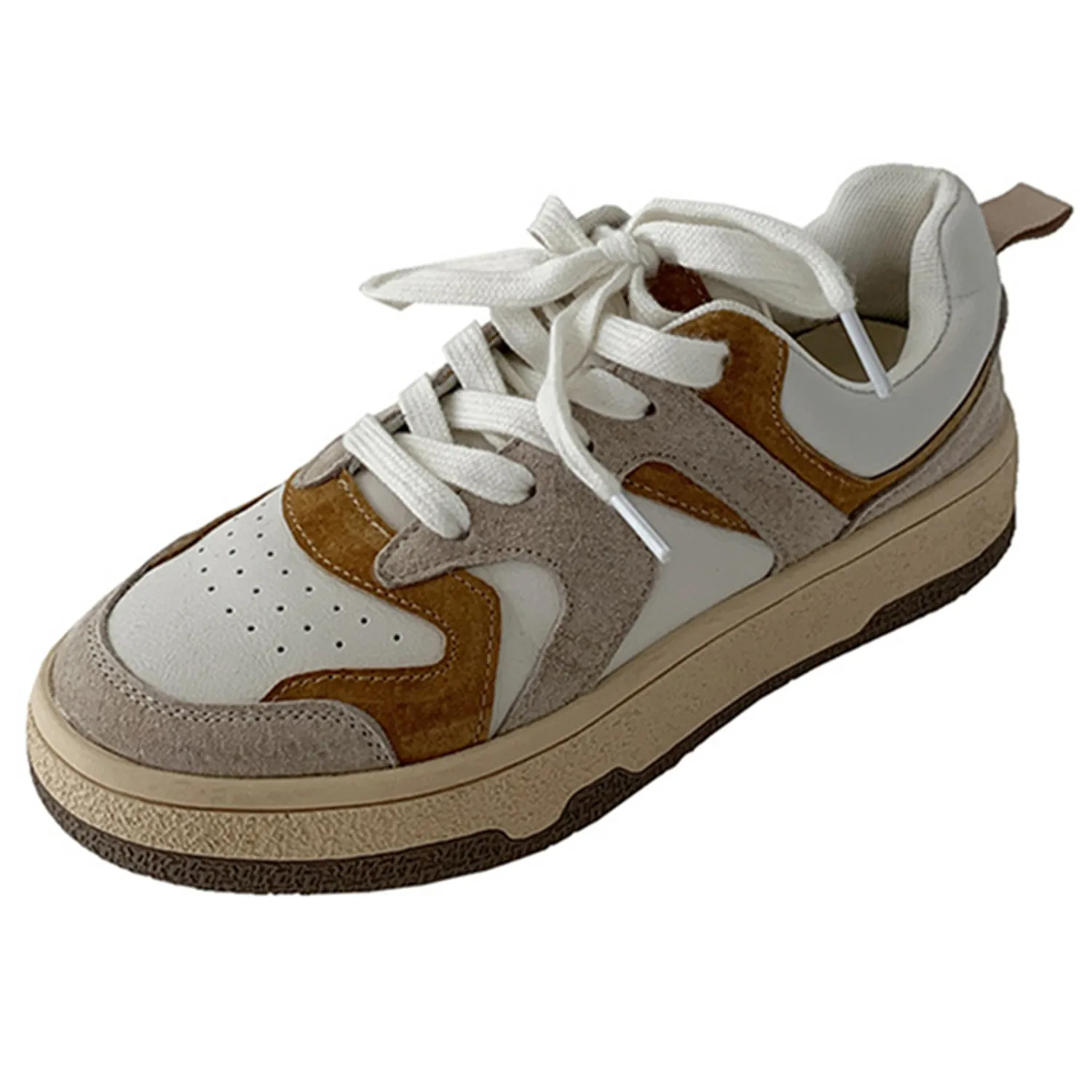 

Женские кроссовки с круглым носком ENMAYER, повседневные весенние кроссовки из натуральной кожи, с вулканизированной подошвой, с перекрестной шнуровкой, 2023