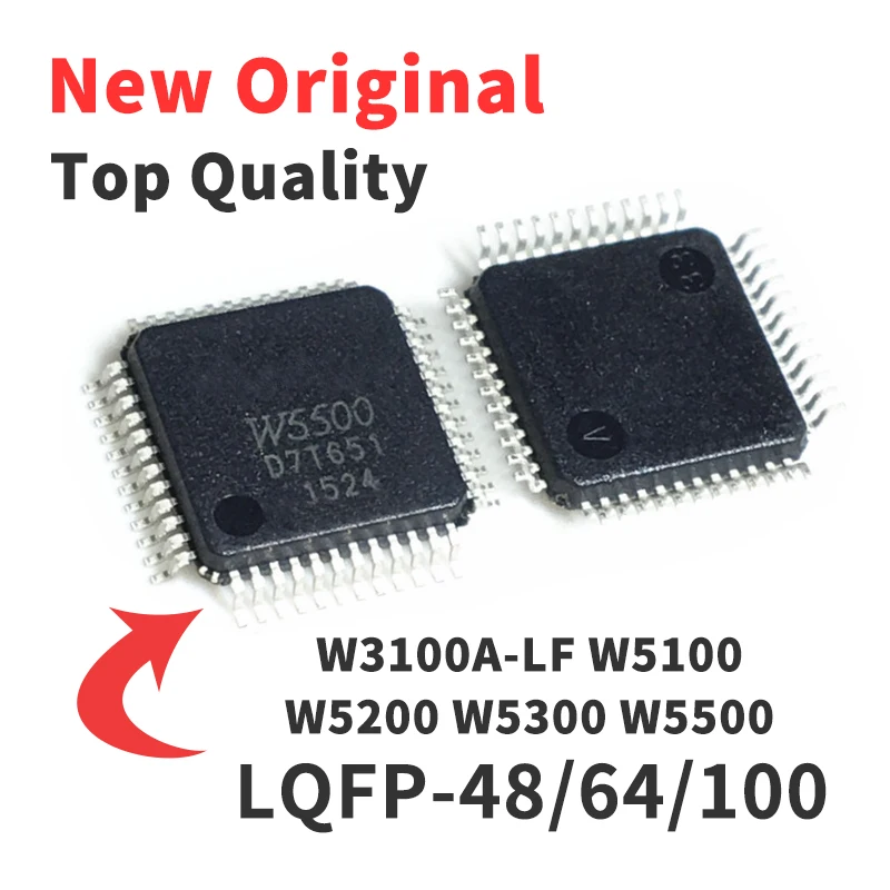 

W3100A-LF W5100 W5200 W5300 W5500 LQFP48 QFN48 100 64 Chip IC Brand New Original