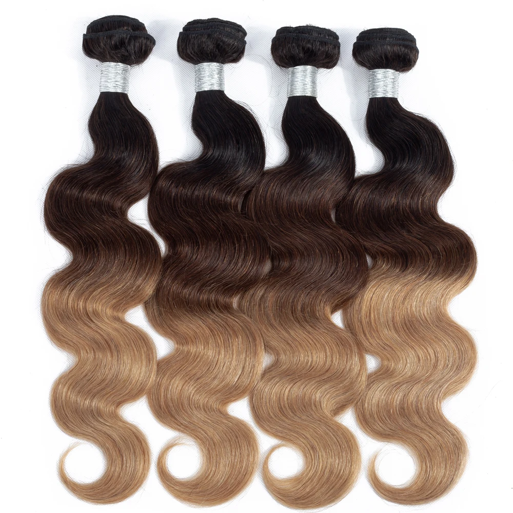 Ombre Body Wave Bundles Brazilian 10A Brazilian Human Hair Extensions 100% Unprocessed Virgin Human Hair Weave Bundles 3 Tone