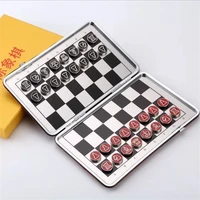 pu leather foldable chessboard aluminum alloy chess pieces mini magnetic chess pieces childrens educational toys board games