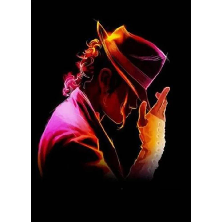 Rhinestone Home Decor Diy Square Diamond Painting Cartoon Movie Star Michael Jackson 3D Cross Stitch Pattern Diamond Embroidery