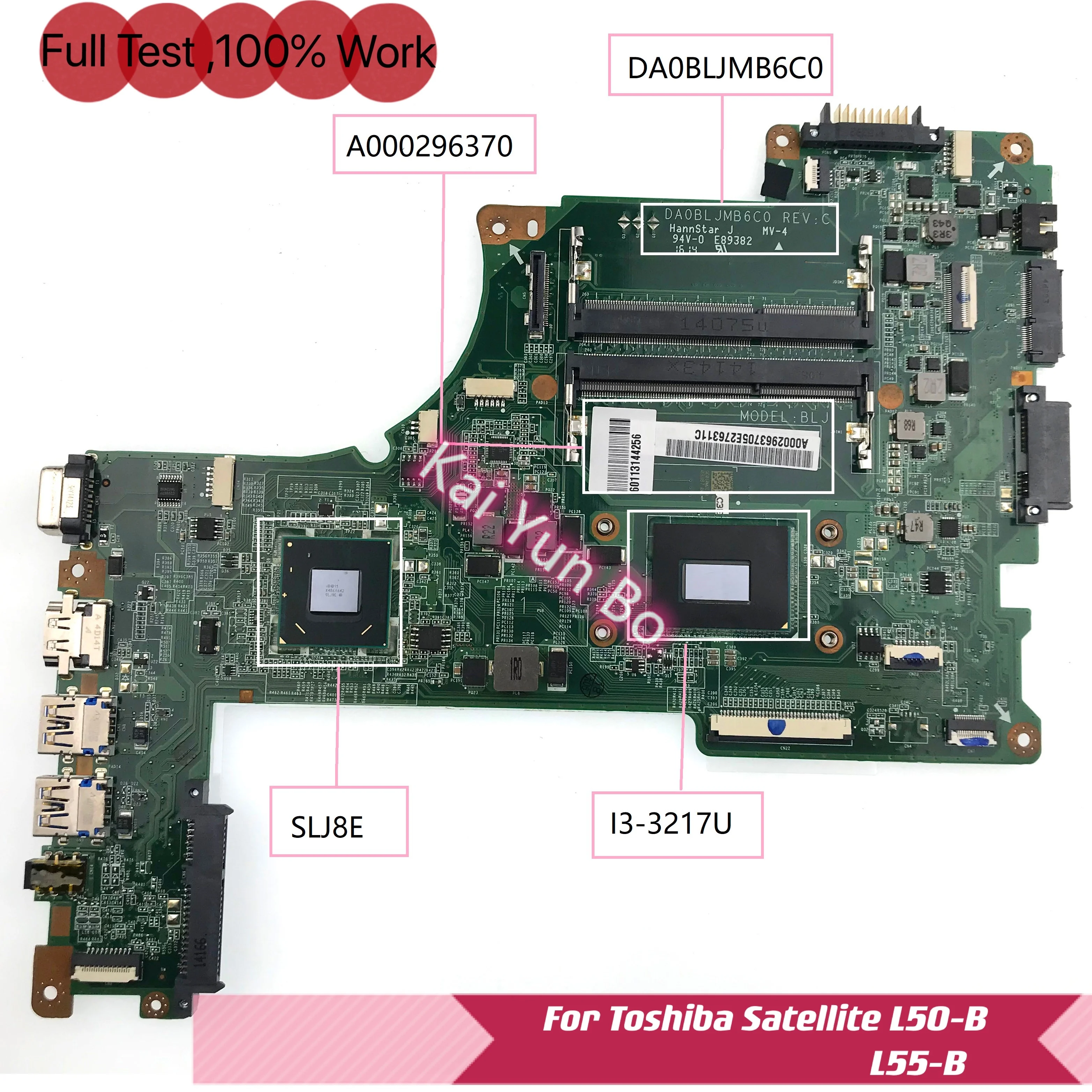 

A000296370 DA0BLJMB6C0 для Toshiba Satellite искусственная задняя материнская плата для ноутбука с Φ SLJ8E DDR3 100% ТЕСТ ОК