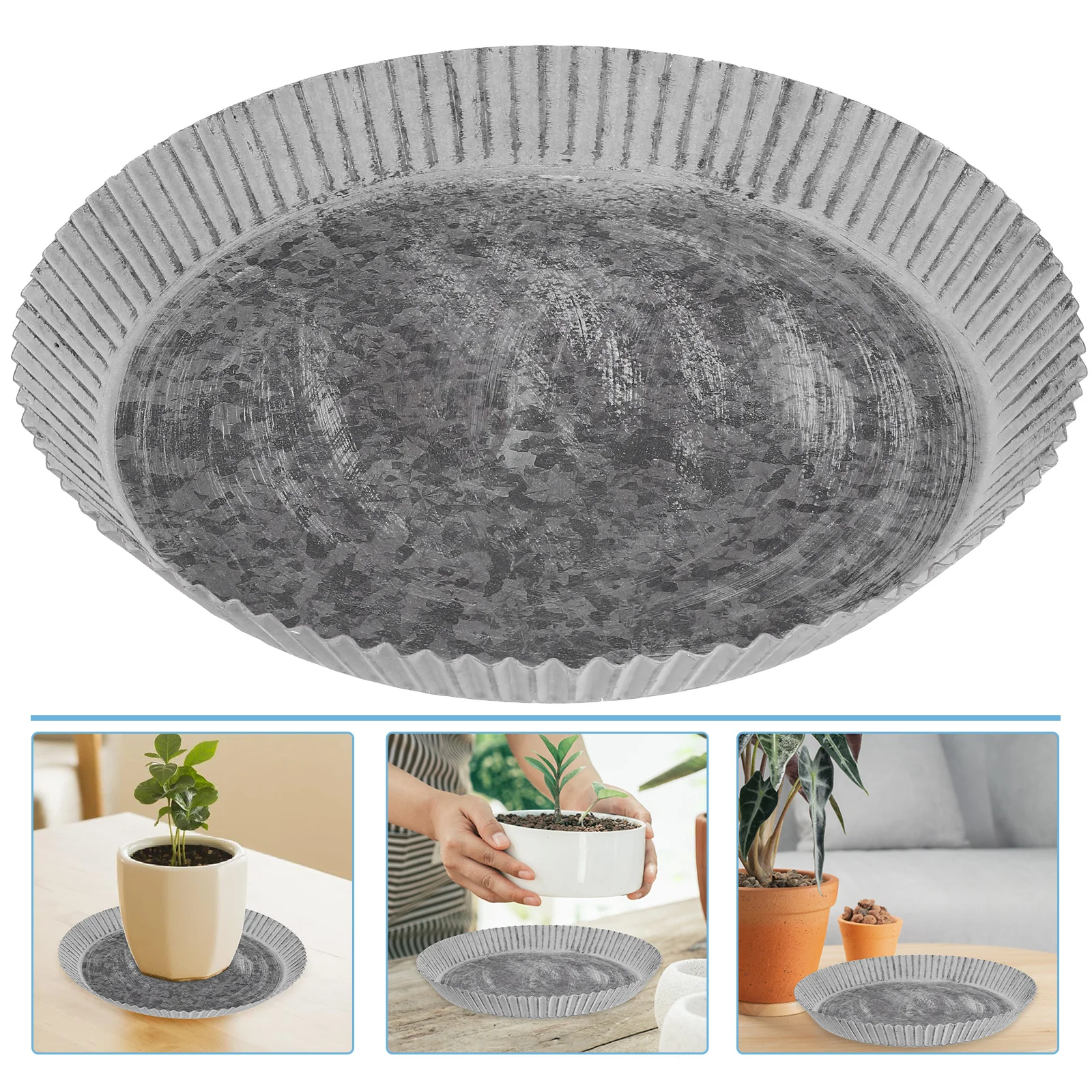 

Flower Pot Tray Large Plant Planter Saucers Metal Pots Plate House Round Drainage Iron Outdoors Trays Plants Accessories