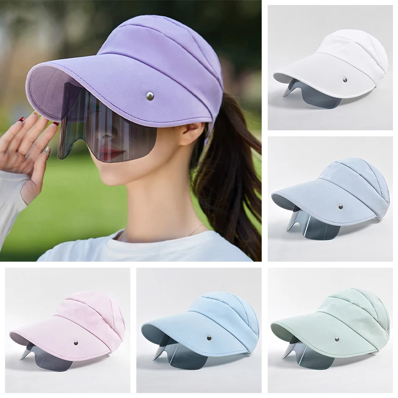 

New Summer Sun Empty Top Hats Women Retractable Drawstring Visor Female Riding Outdoor Sports Anti-UV Beach Hat Fishing Caps