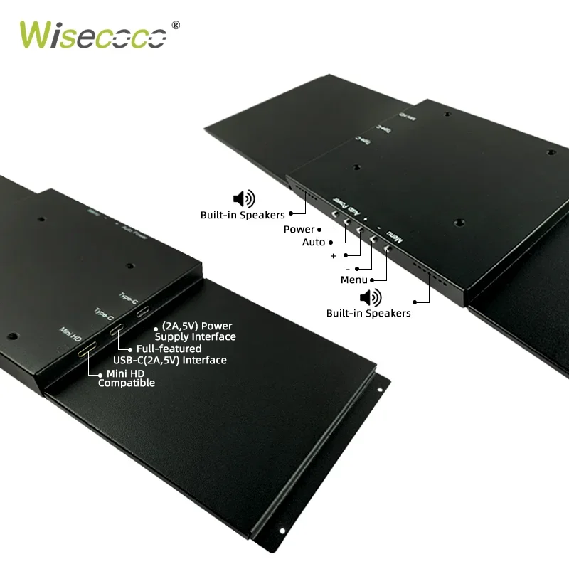 Портативный монитор Wisecoco 14 5 дюйма 2560x72 0 2K IPS двойная колонка ПК вспомогательный