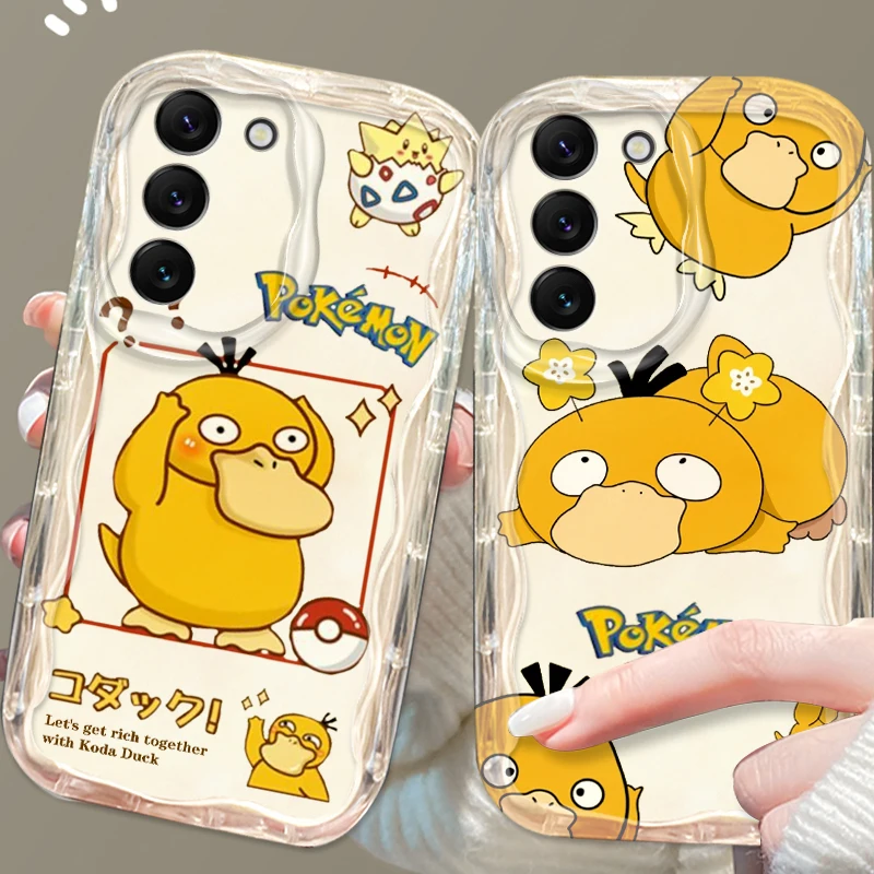 P-Psyduck P-Pokemones милые для Samsung S24 S23 S21 S20 Ultra Plus FE A73 A72 A71 A51 A31 A05S A05 A04 5G Wave Oil Soft